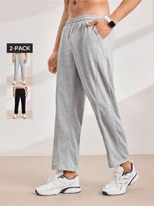 Driftmere Men's Drawstring Straight Leg Sweatpants, Soft & Comfortable With Pockets, Suitable For Daily Life, Work, Travel, Running, Casual And Outdoor Activities,Breathable/Comfortable/Loose,For Daily Casual,Sports,Jogging,Vacation Multiple Occasion - Grey - View 9