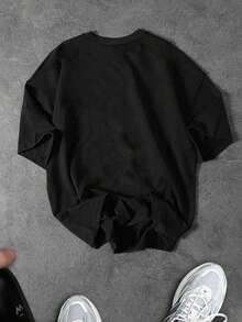 Sport MetroGents paquete de 2 camisetas de manga corta con cuello redondo y estampado de Halloween, de tela, de longitud regular, para gimnasio - Negro - Ver 2
