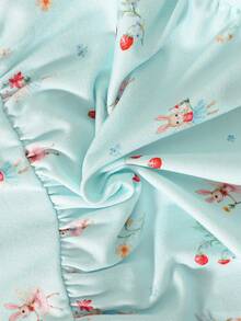 SHEIN 3pcs Newborn Baby Girl Sleeveless Romper Set | Soft White / Light Blue / Pink Striped, Fabric, Ruffle Trim, Rabbit & Strawberry Floral Decor, Cute & Sweet Style, Suitable For Newborn, Festivals, Parties, Outings, Photo Shoots Baby Clothes Baby Girl Clothing Ootd For Baby Girl 0 To 12months Baby Girl Outfit Baby Romper Rompers For Baby Girl Babies Clothes Baby Girl Outfits - Multicolor - View 7