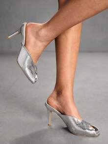 CUCCOO SZL Women's Fashionable Elegant Heeled Sandals For Party And Commute For Christmas Spring Shoes Prom Heels Summer Shoes - Silver - View 7