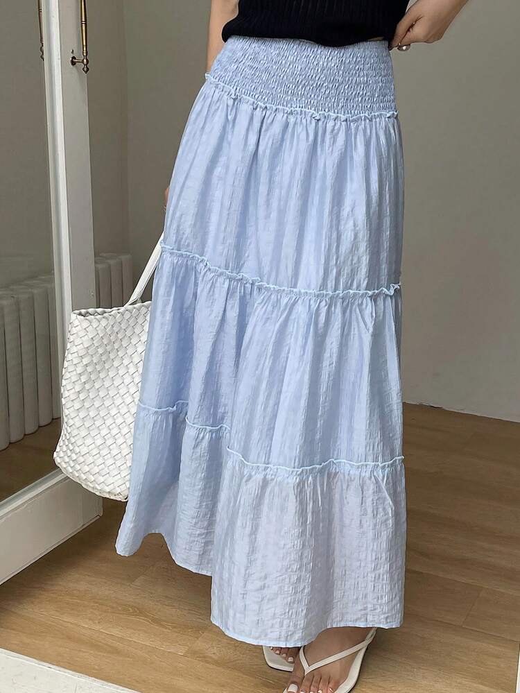 Women's Elegant Solid Color A-Line Skirt, Spring/Summer
