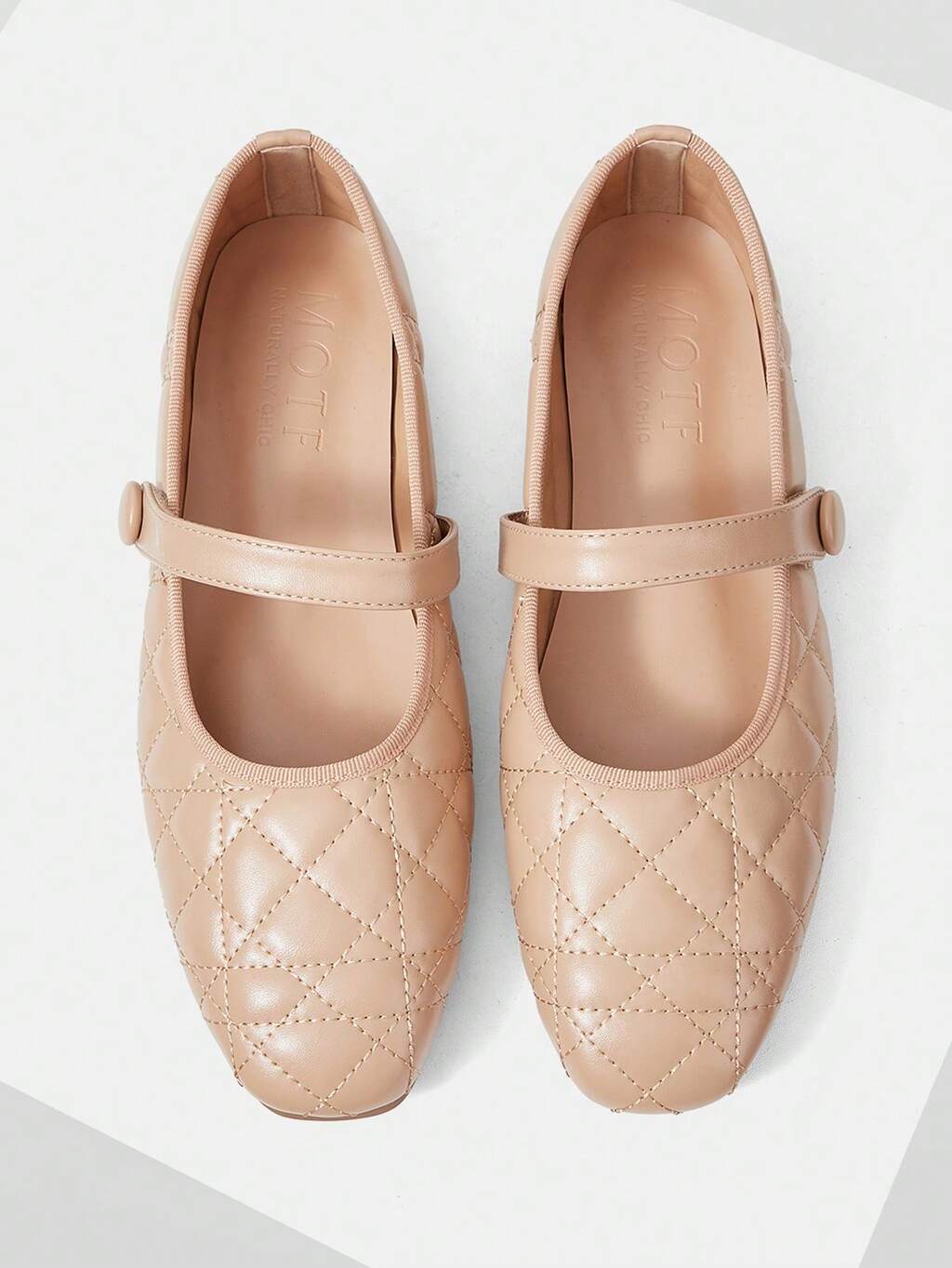 WOMEN'S QUILTED SQUARE TOE FLAT SHOES SPRING SHOES