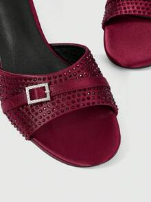 Sleekvia Women's Strap High Heel Mule Sandals, Summer New Arrival - Burgundy - View 8