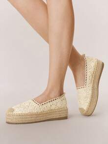 Giày sandal đế xuồng Styleloop dành cho nữ, kiểu dáng Bohemian, mang hơi hướng lễ hội âm nhạc miền Tây nước Mỹ cổ điển, phù hợp cho kỳ nghỉ, trang phục mùa hè, đồ dùng cần thiết khi đi du lịch. - Màu be 1 - Xem 5