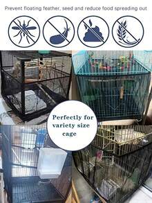 1 pieza, color al azar con borde, elástico, malla densa, cubierta para pájaros/cubierta antipolvo, adecuada para pájaros, todo el año. - Negro - Ver 5