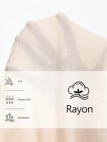 Aalyst 女士纯色竹编结柔软薄纱圆领复古收腰A字连衣裙，可调节肩带，七分袖，中长款，杏色，优雅法式复古风，适合办公室、通勤、商务、休闲等场合，百搭，春夏新品 - 杏色 - 查看 3