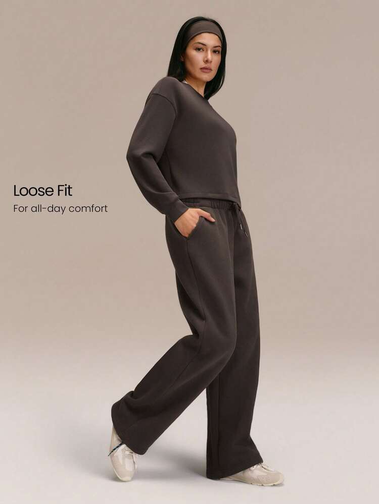 SoftCalm Modal Easy Glow Soft Silky-Smooth Breathable Crossover Back Pullover Sweatshirt Daily Casual Wear