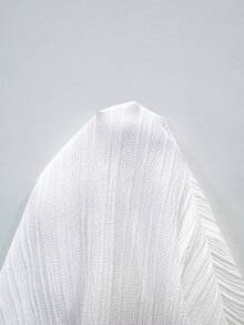 Easowa 女士纯色撞色蕾丝方领花瓣袖优雅商务休闲法式衬衫女式上衣新款上市畅销女式衬衫优雅女式上衣法式衬衫茶会白色夏季 - 白色 - 查看 6