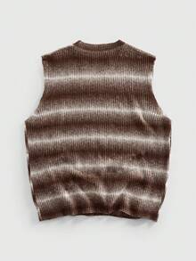 ROMWE MEN Men's Striped Crew Neck Casual Loose Knit Vest - Multicolor - View 2