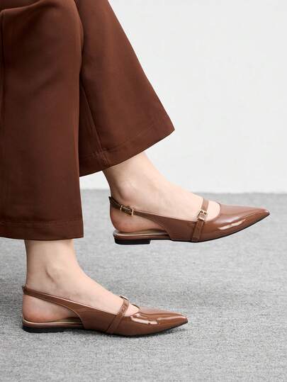 CUCCOO BIZCHIC European And American One-Word Bag Head Sandals Women's Summer Wear 2026 New Temperament Sexy Pointed Empty Flats