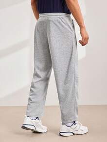 Driftmere Men's Drawstring Straight Leg Sweatpants, Soft & Comfortable With Pockets, Suitable For Daily Life, Work, Travel, Running, Casual And Outdoor Activities,Breathable/Comfortable/Loose,For Daily Casual,Sports,Jogging,Vacation Multiple Occasion - Grey - View 2