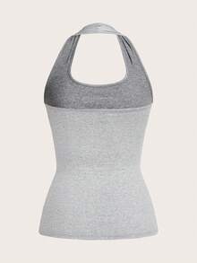SHEIN EZwear 女士紧身休闲吊带背心，海龟印花图案，适合夏季穿着 - 淺灰色 - 查看 2