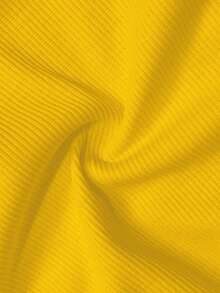 Slaydiva Plus Size Casual All-Match White Slim Fit With Deep U-Neck Long Sleeve T Shirt-C - Yellow - View 5