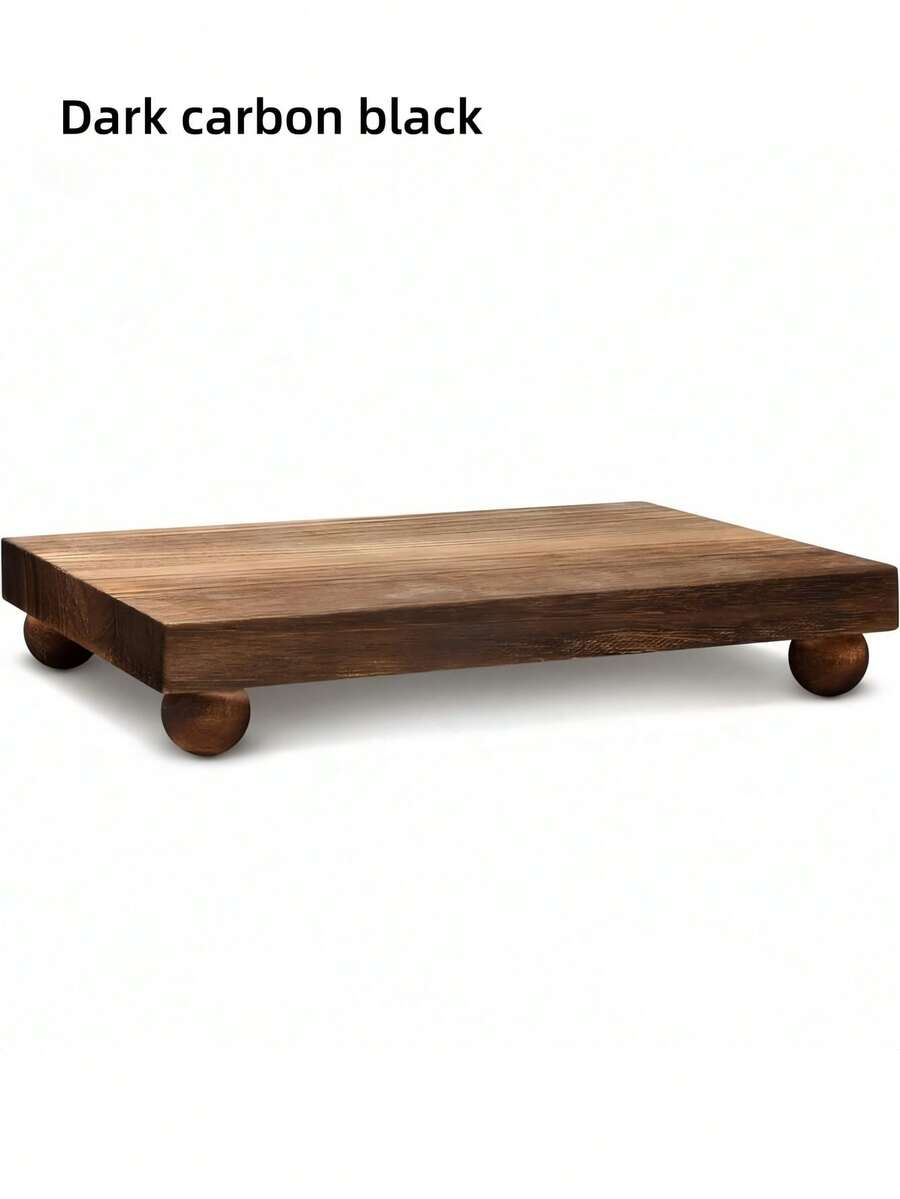 1PC Farmhouse Wooden Riser Stand For Kitchen Bathroom Counter Table Decor Rustic Desktop Wood Shelf Set Multi Use Shelf For Plants Candles Vase Organizer Home Decoration Fall Harvest Party Wedding Centerpiece Decor - one size fits all - View 1