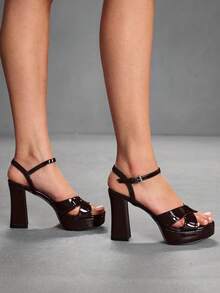 CUCCOO SZL Giày sandal cao gót nữ gợi cảm, đơn giản và thanh lịch, phù hợp cho hộp đêm, công sở và đi làm. - Cà phê nâu - Xem 6