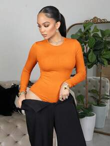 Melissa Matos Women Bodysuits Plain Casual - Jeruk - View 5