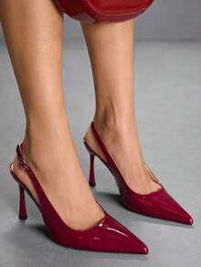 CUCCOO SZL Women's High-Heeled Single Shoe Water Table Spring Shoes - Burgundy - View 2