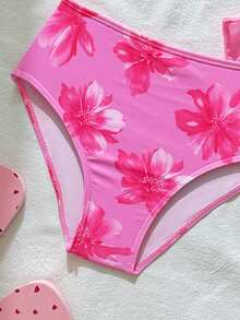 3件套女童粉色花卉3D蝴蝶装饰针织网纱泳衣套装，适合海滩、泳池、冲浪、度假、夏季旅行。粉色泳衣3件套儿童花朵女童泳衣套装，女童沙滩套装，比基尼套装配纱笼裙，女童泳衣套装，少女泳衣套装，女童泳衣套装，粉色比基尼套装，3件套少女泳衣套装，2件套粉色花卉女童泳衣，花卉印花女童泳衣，女童沙滩套装，粉色泳衣配罩衫，女童夏季套装，女童泳装。 - 彩色 - 查看 5
