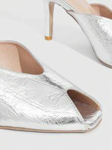CUCCOO SZL Women's Fashionable Elegant Heeled Sandals For Party And Commute For Christmas Spring Shoes Prom Heels Summer Shoes - Silver - View 5
