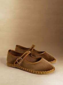 Rosivie Women's Casual Versatile Minimalist Buckle Flat Shoes - Camel - View 3