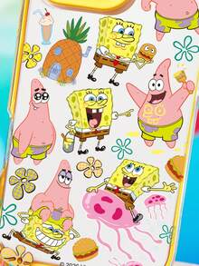 SpongeBob SquarePants | SHEIN 可爱卡通手机挂绳透明手机壳，适用于 11-17 Pro Max - 彩色 - 查看 9