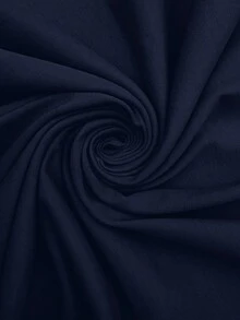SHEIN LUNE Camiseta Casual Feminina de Manga Curta com Cordão e Estampa de Onça, Adequada para Ir e Vir e Passeios - Azul Marinho - Visão 8