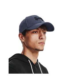 Under Armour Blitzing Men's Stretch Fit Cap Midnight Navy - Navy Blue and Black - View 3