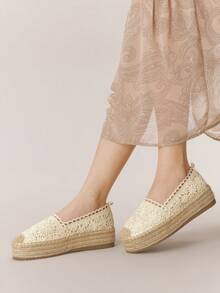 Giày sandal đế xuồng Styleloop dành cho nữ, kiểu dáng Bohemian, mang hơi hướng lễ hội âm nhạc miền Tây nước Mỹ cổ điển, phù hợp cho kỳ nghỉ, trang phục mùa hè, đồ dùng cần thiết khi đi du lịch. - Màu be 1 - Xem 3