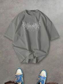Sport MetroGents paquete de 2 camisetas de manga corta con cuello redondo y estampado de Halloween, de tela, de longitud regular, para gimnasio - Negro - Ver 6