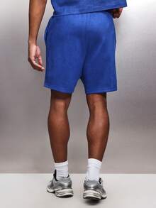 PLAYBOY X SUMWON Men's Casual Drawstring Shorts With Side Pockets And Script Branding Detail Summer Lounge Wear - Blue - View 2