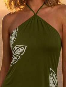 CAJUNI Váy ngắn thời trang đi nghỉ mát dòng Foliage PB - xanh quân đội - Xem 5