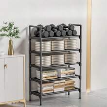 Black Stackable Single Row Shoe Storage Rack, Independent Shoe Dividers For Porch Closet Bedroom Hallway Terrace | Slight Paint Peeling On Steel Tubes Is Normal, No Impact On Use - Black - View 3