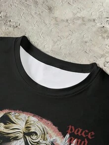 STEELVANCE 男士夏季天使翅膀图案背心，美式街头风格设计，带标语 - 彩色 - 查看 4
