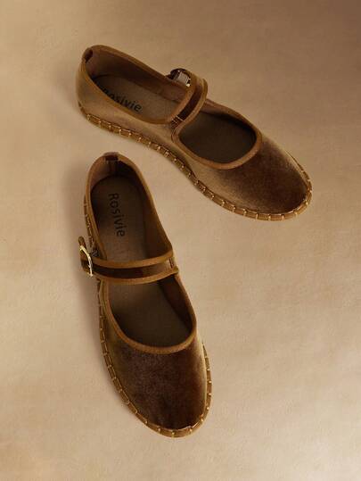 Rosivie Women's Casual Versatile Minimalist Buckle Flat Shoes