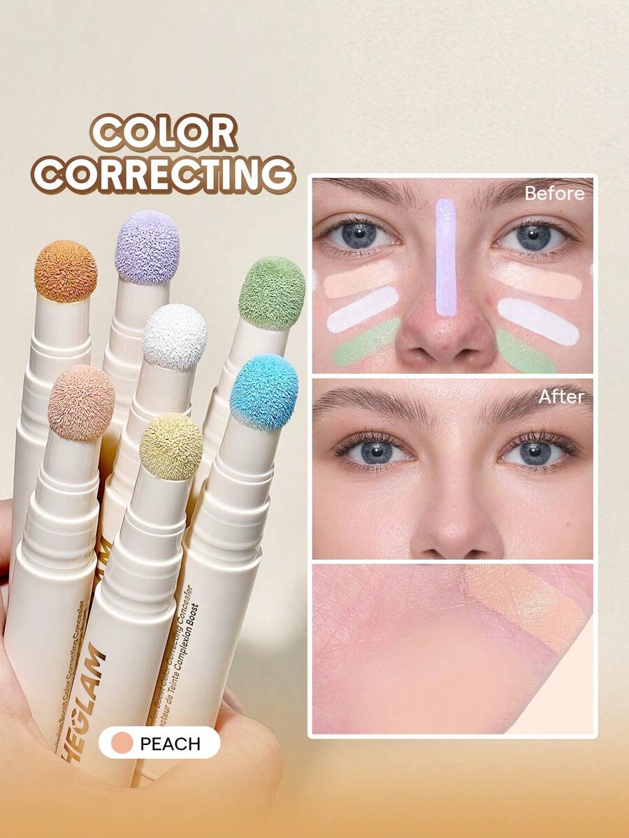 Complexion Boost Color Correcting Concealer-Peach Brand Beauty Makeup Face Paint Cosmetic For Women Girls Perfect For Spring Summer Ideal For Y2K Fancy Fashion Suitable For Birthday Mother'S Day Gift Rave Party Ready Best Color - Peach - View 1