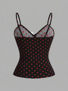 SHEIN MOD Knitted Wavy Pattern Fitted Camisole For Women - Dark Green - View 2