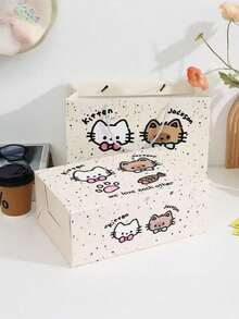 IDEAL 1 MEDIUM STURDY MAGNETIC CLOSURE FLIP LID MILK WHITE EXQUISITE CARTOON DOG GIFT BOX FOR BIRTHDAY PARTY PRESENT WRAPPING DECORATION - kitten - View 6