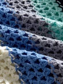 ROMWE MEN Top décontracté à manches courtes en tricot ajouré de couleur contrastée pour hommes - Multicolore - Voir 5