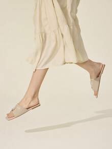 CUCCOO BASICS Sandal đế bằng thời trang nữ - Hạnh nhân - Xem 4