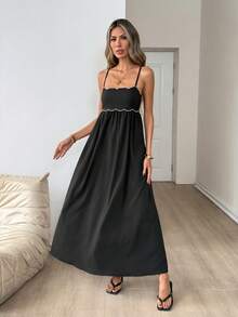 Easowa Women's Casual Sleeveless Dress For Summer - Black - View 2