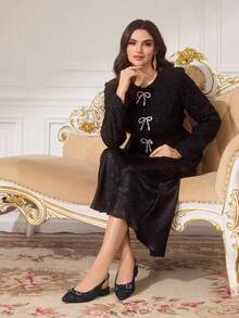 CUCCOO TILAWA Black Pointed Toe High Heels Made Of Glitter Material, Suitable For Party And Daily Wear, Photo Shooting - Black - View 5