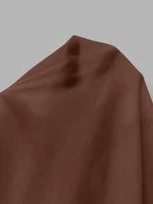 Cévolie Party Style Women's Mocha Brown Mini Dress Semi-Sheer Fabric Collar Button Front Regular Wrist-Length Sleeves Plain Pattern - Mocha Brown - View 6