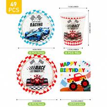 Formula Racing Disposable Plates, Napkins And Cups Set, Serves 8 Guests. This Disposable Party Set (Including Plates, Napkins And Cups) Is Perfect For Birthday Parties, Weddings And Family Picnics. - View 2