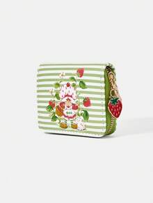 Strawberry Shortcake X SHEIN 1-Piece Line Cat Strawberry Short Wallet Simple Zipper Women's Change Purse - Multicolor A1 - View 2