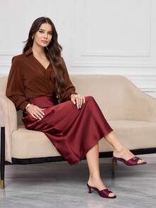 Sleekvia Women's Strap High Heel Mule Sandals, Summer New Arrival - Burgundy - View 4