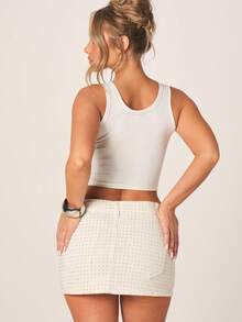 MISSGUIDED Camiseta de tirantes con texto impreso, eslogan humorístico, cuello redondo casual, top de verano con cita sarcástica, camiseta blanca, ropa deportiva de la Copa del Mundo - Blanco - Ver 3