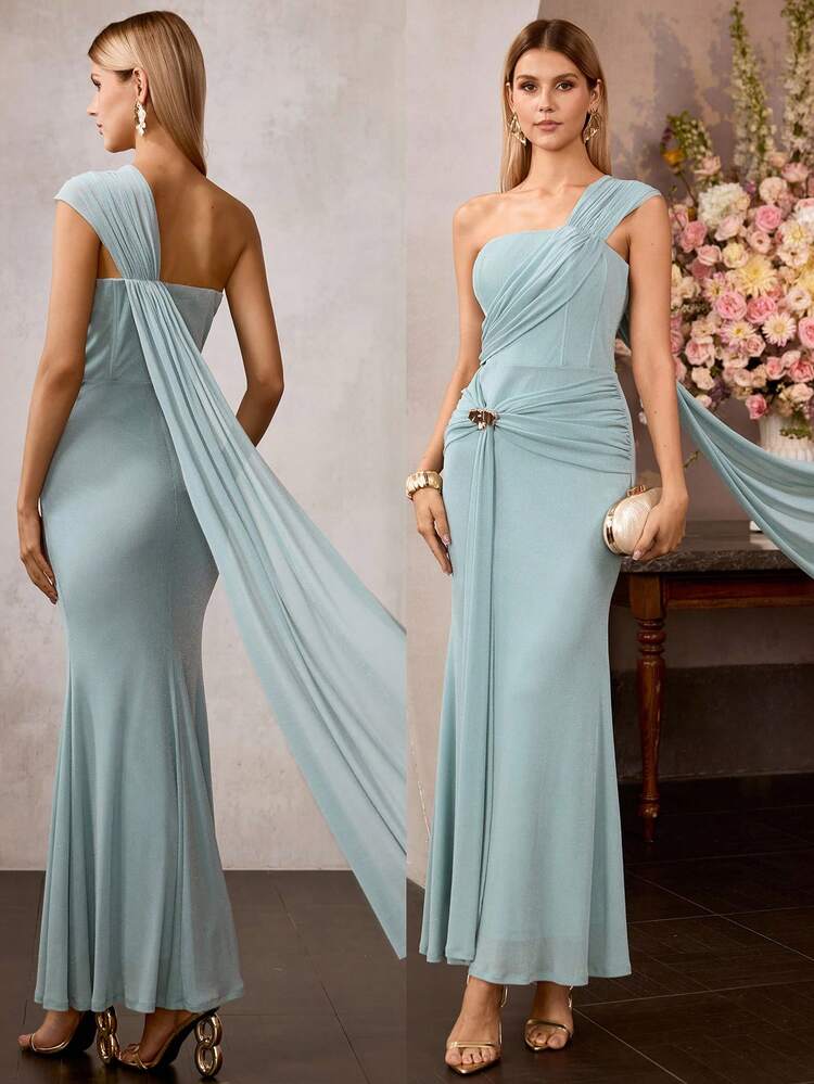 MOTF Soiréza WOMEN'S ELEGANT STRUCTURED MESH STRETCH MERMAID DRESS, SUITABLE FOR SPRING/SUMMER OCCASIONS
