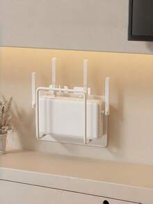 1 件装重型免钻孔壁挂式路由器支架套装，顶部盒子支架架，客厅家庭办公室通用白色节省空间坚固易安装无需钻孔 - 彩色 - 查看 6