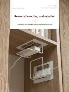 1 件装重型免钻孔壁挂式路由器支架套装，顶部盒子支架架，客厅家庭办公室通用白色节省空间坚固易安装无需钻孔 - 彩色 - 查看 13