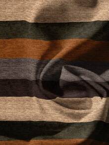 EMERY ROSE Camisa de ajuste holgado con estampado de bloques de color y rayas, adecuada para el verano - Multicolor - Ver 3